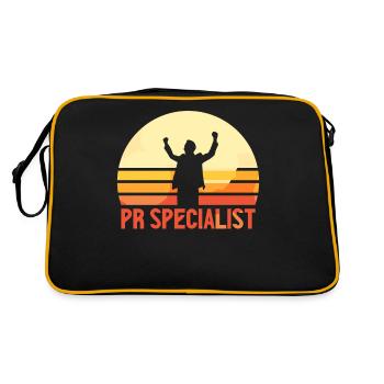 PR Specialist Public Relations Job Profession - Retro Bag - black/gold - Back