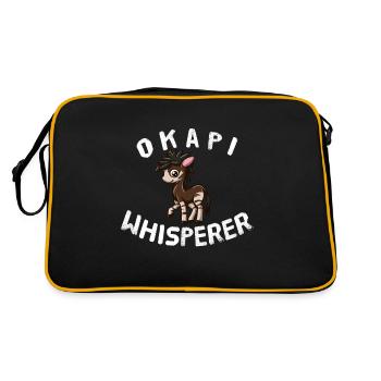 Funny Okapi Lover Okapi Whisperer - Retro Bag - black/gold - Back