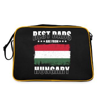Ungarischer Vater Ungarn Papa - Retro Tasche - Schwarz/Gold - Hinten