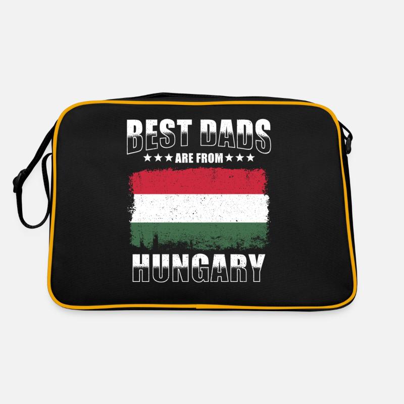 Ungarischer Vater Ungarn Papa - Retro Tasche - Schwarz/Gold