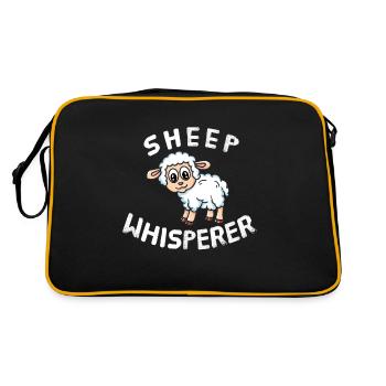 Funny Sheep Lover Sheep Whisperer - Retro Bag - black/gold - Back