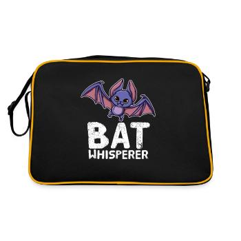 Bat Whisperer Fledermäuse Flughund Vampir - Retro Tasche - Schwarz/Gold - Hinten