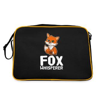 Funny Fox Lover Fox Whisperer - Retro Bag - black/gold - Back