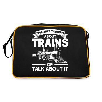 Modellbahn Zug Lokomotiven Geschenk - Retro Tasche - Schwarz/Gold - Hinten