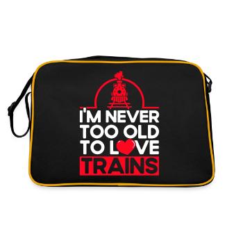 Modellbahn Zug Lokomotiven Geschenk - Retro Tasche - Schwarz/Gold - Hinten