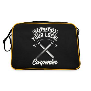 Funny Woodworker Carpenter Carpenter Carpenter - Retro Bag - black/gold - Back