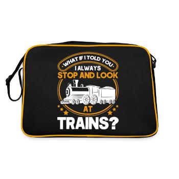 Modellbahn Zug Lokomotiven Geschenk - Retro Tasche - Schwarz/Gold - Hinten