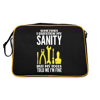 Funny Woodworker Carpenter Carpenter Carpenter - Retro Bag - black/gold - Back