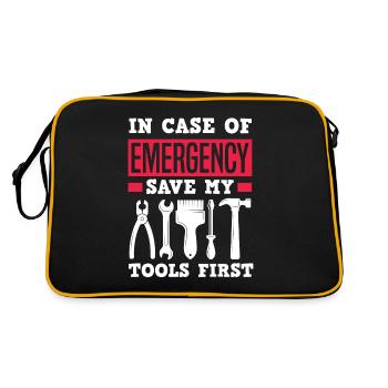 Funny Woodworker Carpenter Carpenter Carpenter - Retro Bag - black/gold - Back