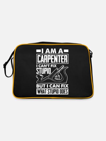 Funny Woodworker Carpenter Carpenter Carpenter - Retro Bag - black/gold - Back