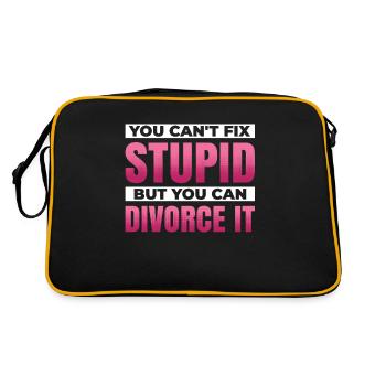 You can't fix stupidity, but you can - Retro Bag - black/gold - Back