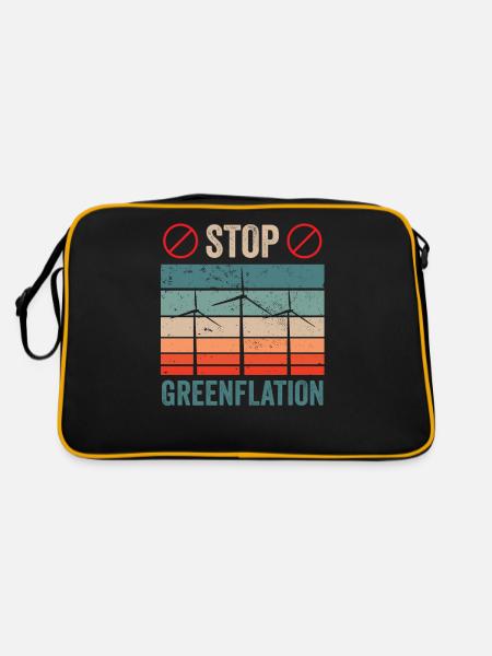 Greenflation Stop Green Inflation Énergie - Sac Retro - noir/or - Dos