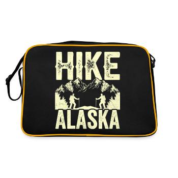 Wanderungen In Alaska Wandern Wanderung Wanderer - Retro Tasche - Schwarz/Gold - Hinten