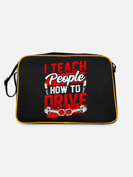 J’amène des gens conduire au travail - Sac Retro - noir/or - Dos