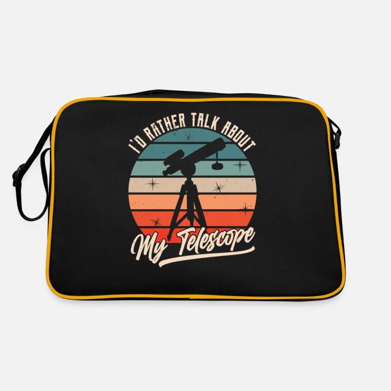 Je préfère parler de mon télescope - Sac Retro - noir/or