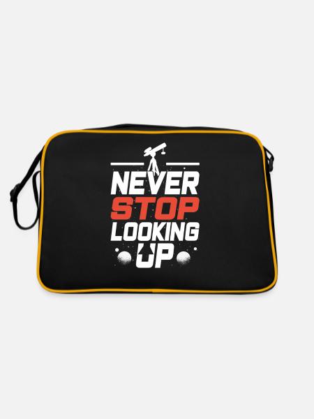 Never stop looking up Telescope - Retro Bag - black/gold - Back