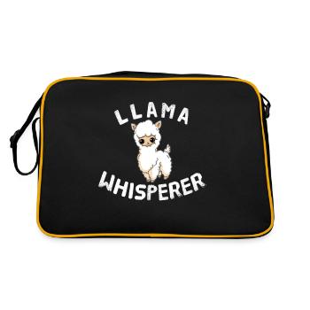 Llama Whisperer Lama Flüsterer Alpaka Lamas - Retro Tasche - Schwarz/Gold - Hinten