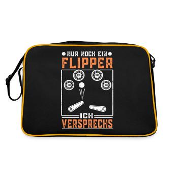 Flipperautomat Acarde Flippersammler Geschenk - Retro Tasche - Schwarz/Gold - Hinten