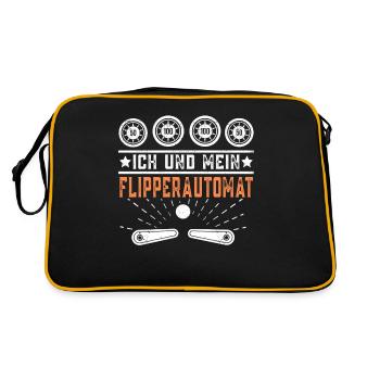 Pinball Flipperautomat Sammler Acrade Geschenk - Retro Tasche - Schwarz/Gold - Hinten