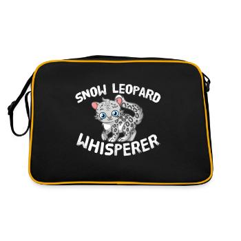 Funny Snow Leopard Lover Snow Leopard Whisperer - Retro Bag - black/gold - Back