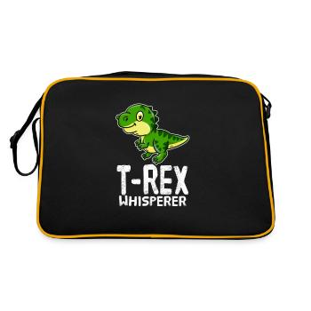 Funny T-Rex Lover T-Rex Whisperer - Retro Bag - black/gold - Back