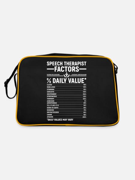 Sprachtherapeut Logopäde Geschenk - Retro Tasche - Schwarz/Gold - Hinten