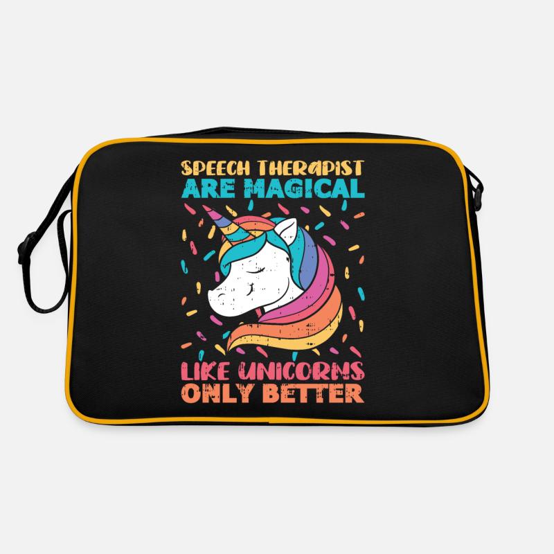Sprachtherapeut Logopäde Geschenk - Retro Tasche - Schwarz/Gold
