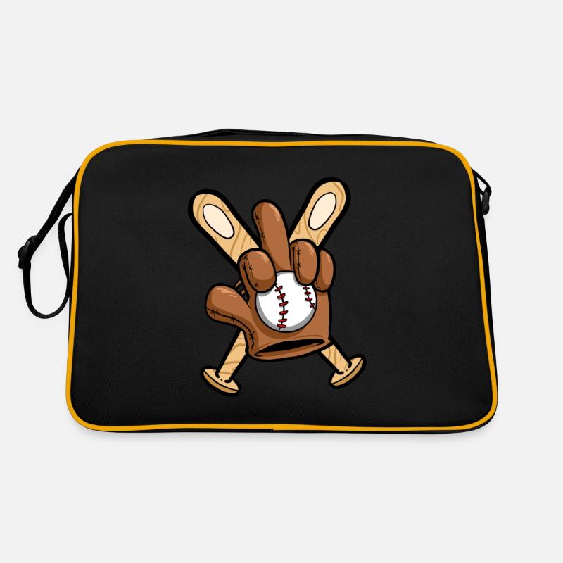 Baseballspieler Baseball Handschuh Mittelfinger Retro Tasche