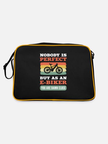 Noboby est parfait. Mais en tant que E-Biker, vous êtes foutu - Sac Retro - noir/or - Dos