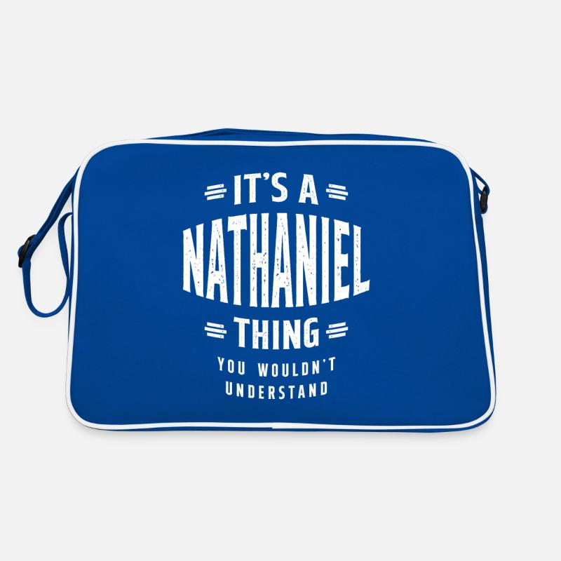 Es ist ein personalisierter Name von Nathaniel Thing Retro Tasche