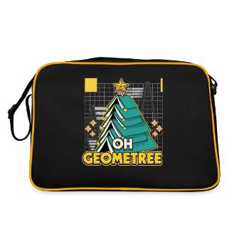 Oh Geometree Xmas Design for a Math Teacher Math - Retro Tasche - Schwarz/Gold - Hinten