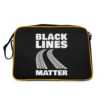 Black Lines Matter Für Alle Muscle-car-liebhaber - Retro Tasche - Schwarz/Gold - Hinten