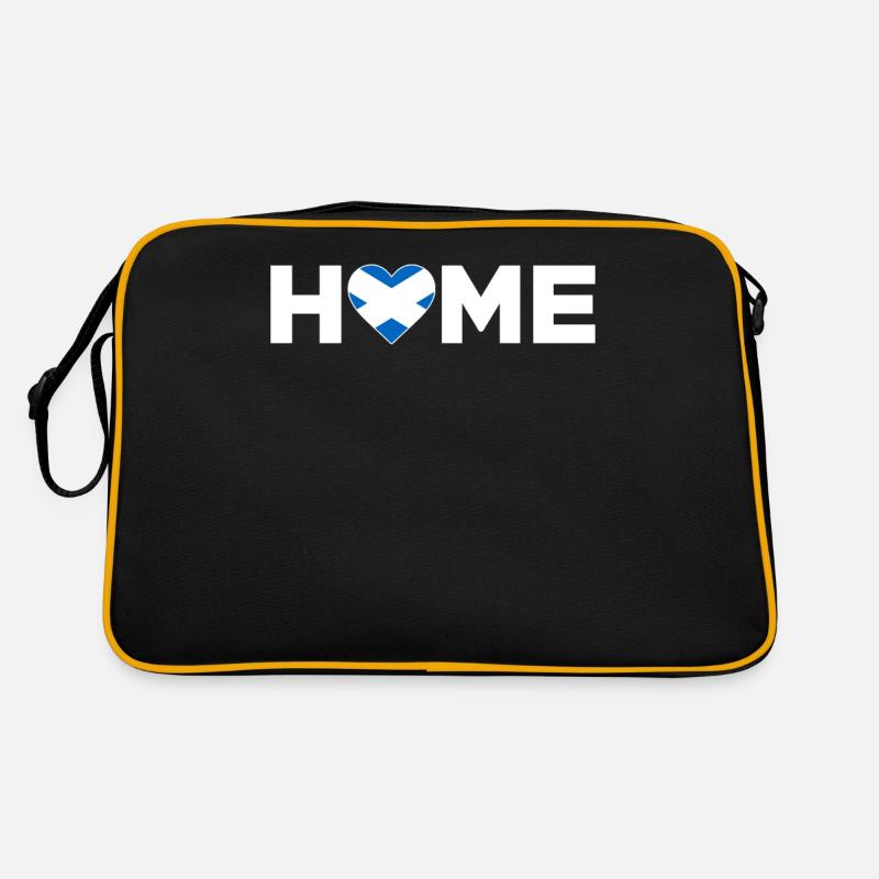 Schottland Heimat Schottland Flagge - Retro Tasche - Schwarz/Gold