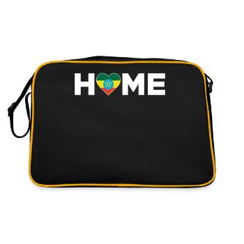 Ethiopie Patrie Ethiopie Drapeau Amour - Sac Retro - noir/or - Dos