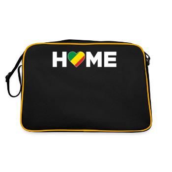 Kongo Heimat Kongo Flagge Kongo Liebe - Retro Tasche - Schwarz/Gold - Hinten