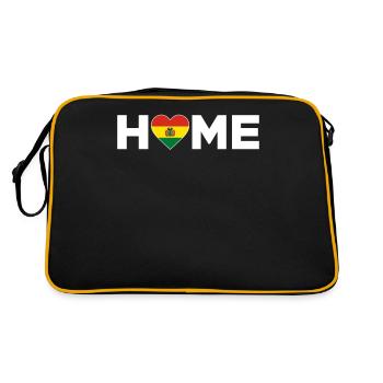 Bolivie Accueil Bolivie Drapeau Bolivie Amour - Sac Retro - noir/or - Dos