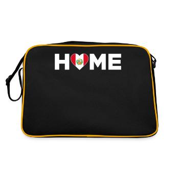 Pérou Accueil Pérou Drapeau Pérou Amour - Sac Retro - noir/or - Dos