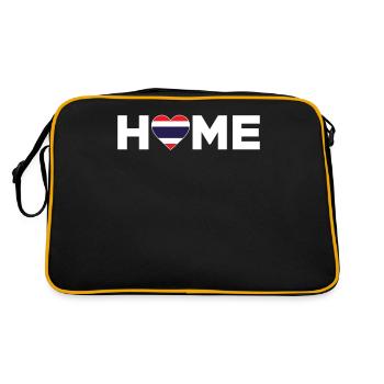 Thaïlande Accueil Thaïlande Drapeau Thaïlande Amour - Sac Retro - noir/or - Dos