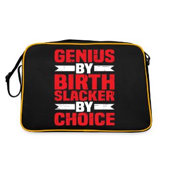 Genius By Birth Slacker By Choice 4 - Retro Bag - black/gold - Back