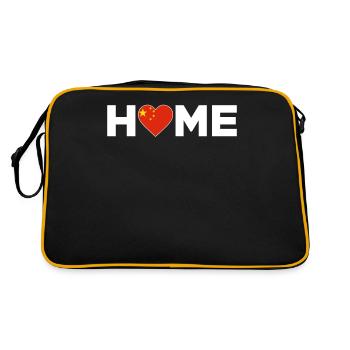 Chine Accueil Chine Drapeau Chine Amour - Sac Retro - noir/or - Dos