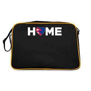 Nepal Home Nepal Flag Nepal Love - Retro Bag - black/gold - Back