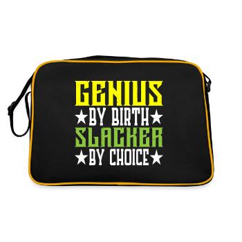 Genius By Birth Slacker By Choice 5 - Retro Bag - black/gold - Back