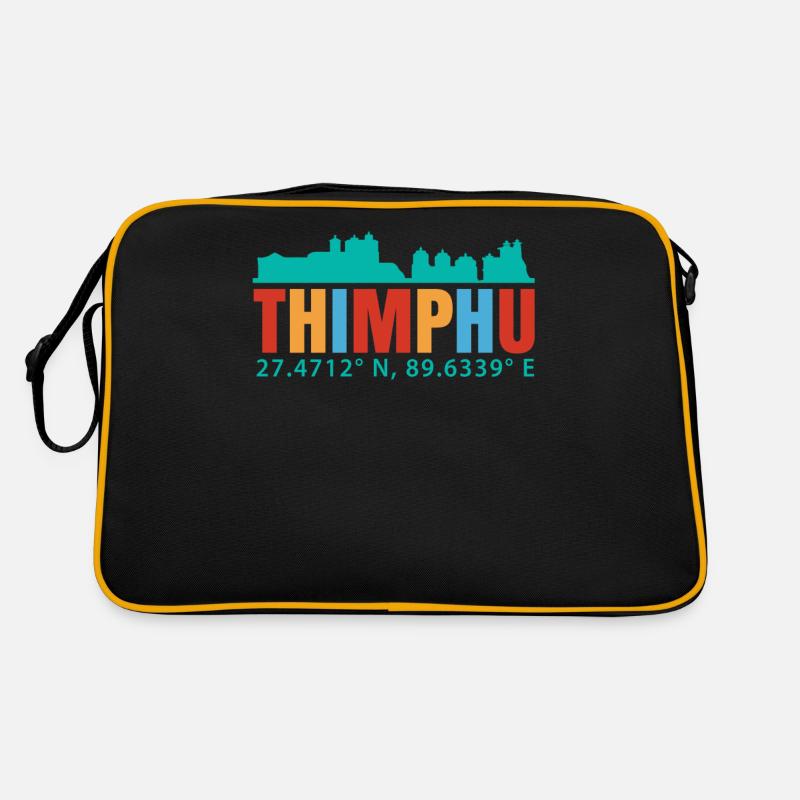 Thimphu - Retro Tasche - Schwarz/Gold