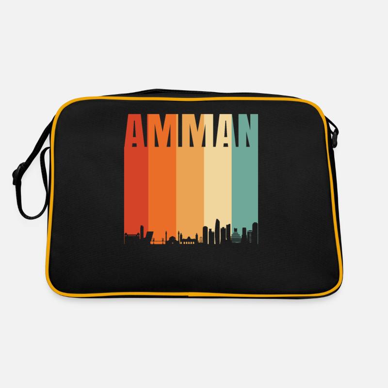Amman - Retro Tasche - Schwarz/Gold