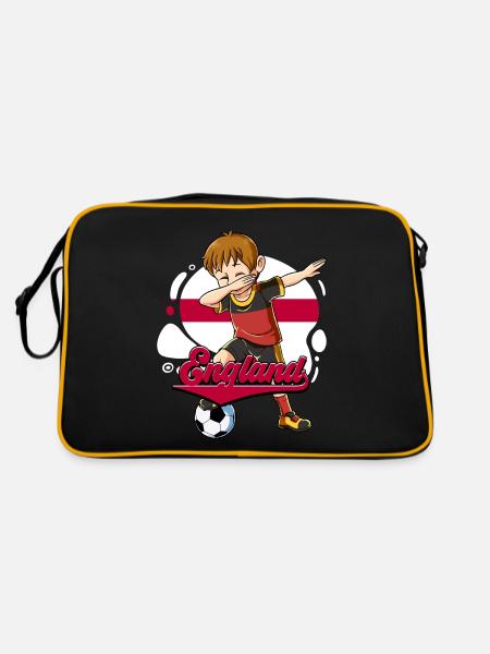 England Fußball - Retro Tasche - Schwarz/Gold - Hinten