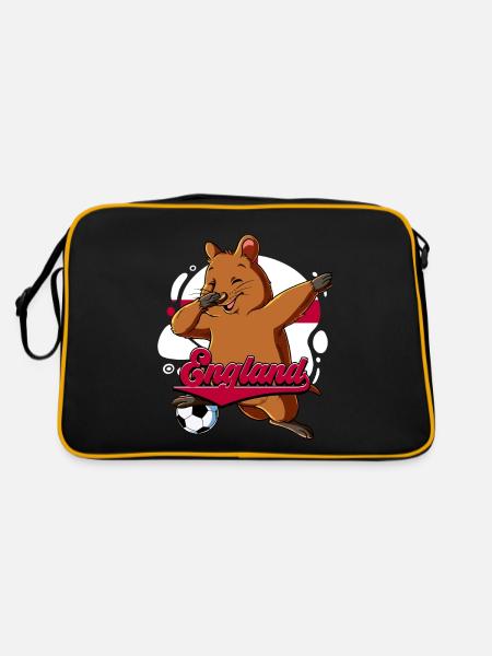 England Fußball - Retro Tasche - Schwarz/Gold - Hinten