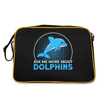 Dolphin Dolphin Lover Animal Dolphins Gift - Retro Bag - black/gold - Back