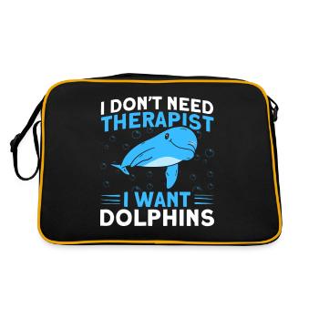 Dolphin Dolphin Lover Animal Dolphins Gift - Retro Bag - black/gold - Back