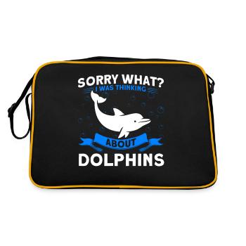 Dolphin Dolphin Lover Animal Dolphins Gift - Retro Bag - black/gold - Back