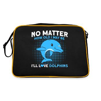 Dolphin Dolphin Lover Animal Dolphins Gift - Retro Bag - black/gold - Back